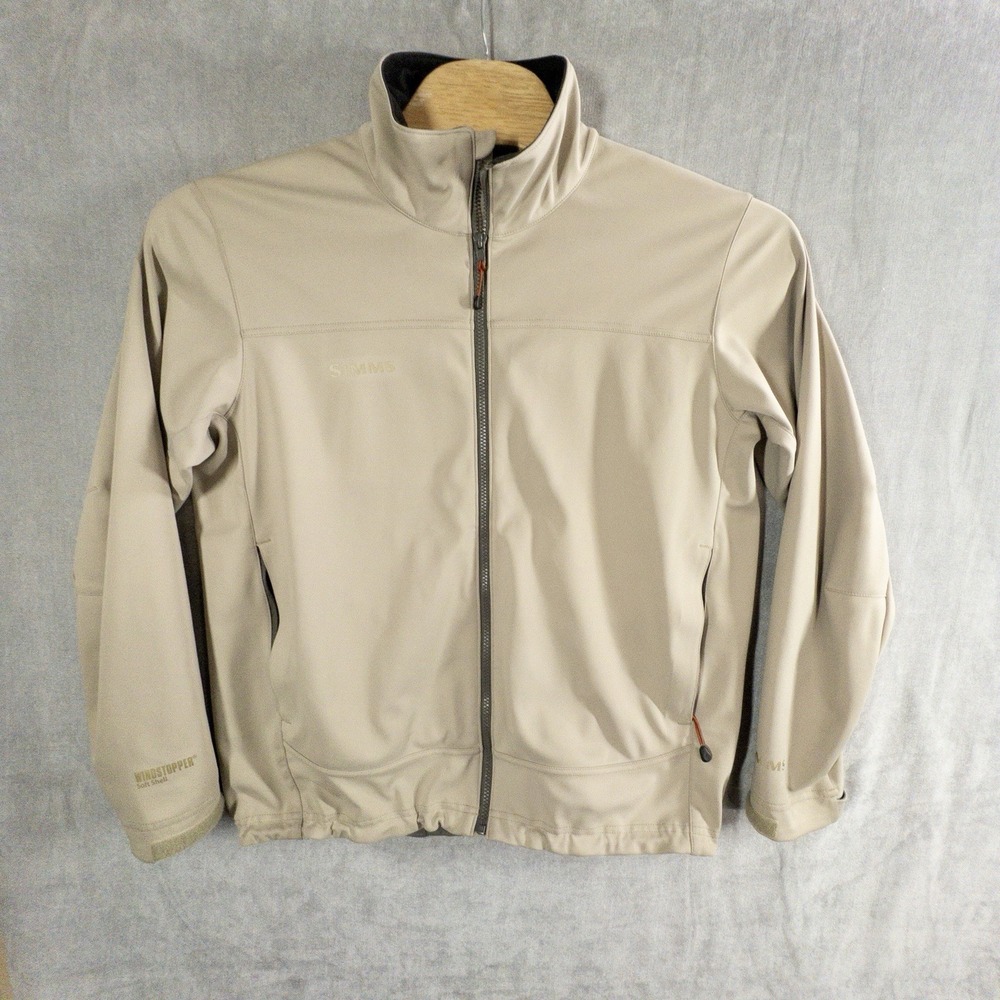 Simms Fishing Wind Stopper Soft‎ Shell Jacket Mens L Full Zip Outdoors Gorpcore